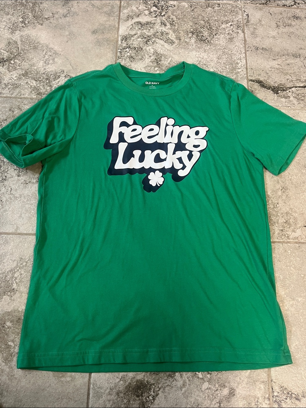 Old Navy Men’s 'Feeling Lucky' Green Graphic Tee